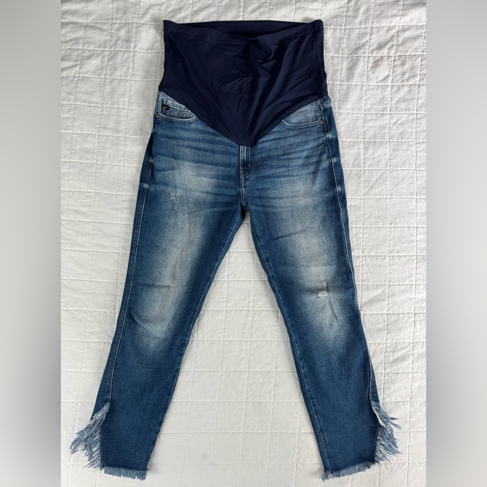 Women's KanCan for Pink Blush Maternity Jeans Distressed Frayed
